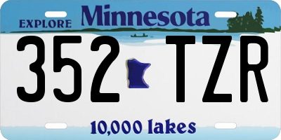 MN license plate 352TZR