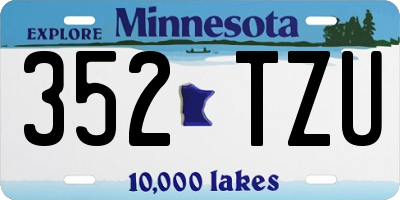 MN license plate 352TZU