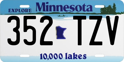 MN license plate 352TZV