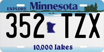 MN license plate 352TZX