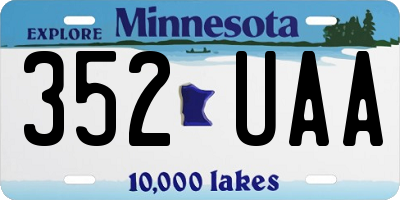 MN license plate 352UAA