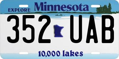 MN license plate 352UAB