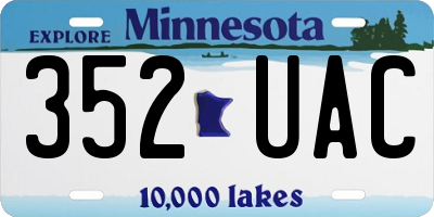 MN license plate 352UAC