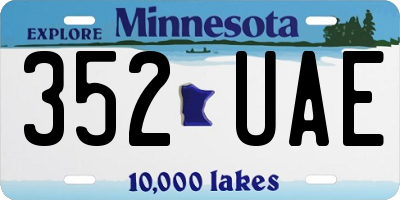 MN license plate 352UAE