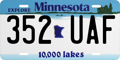 MN license plate 352UAF