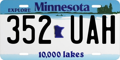 MN license plate 352UAH