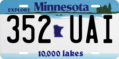 MN license plate 352UAI