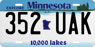 MN license plate 352UAK