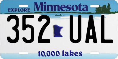 MN license plate 352UAL