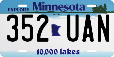 MN license plate 352UAN