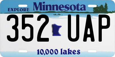 MN license plate 352UAP