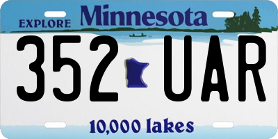 MN license plate 352UAR