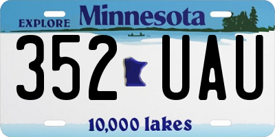 MN license plate 352UAU