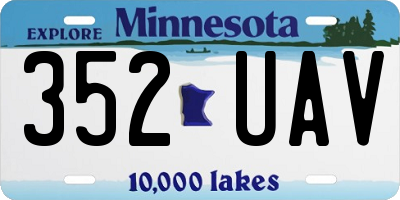 MN license plate 352UAV
