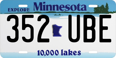 MN license plate 352UBE