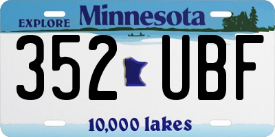 MN license plate 352UBF