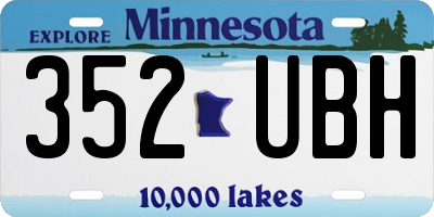 MN license plate 352UBH