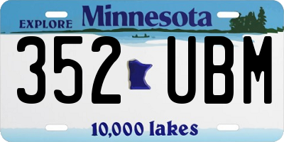 MN license plate 352UBM
