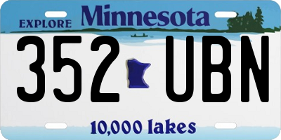 MN license plate 352UBN
