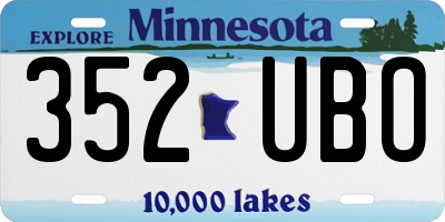 MN license plate 352UBO