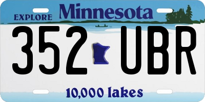MN license plate 352UBR