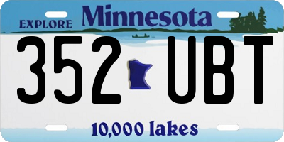 MN license plate 352UBT