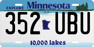 MN license plate 352UBU