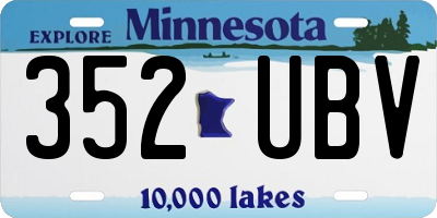 MN license plate 352UBV