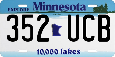 MN license plate 352UCB