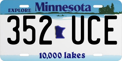 MN license plate 352UCE