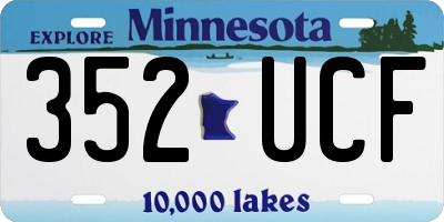 MN license plate 352UCF