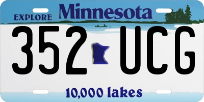 MN license plate 352UCG