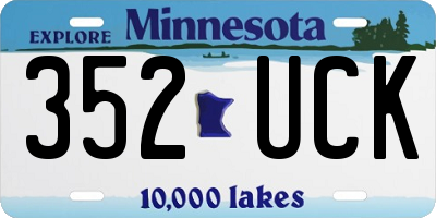 MN license plate 352UCK