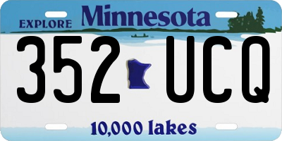 MN license plate 352UCQ