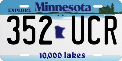 MN license plate 352UCR
