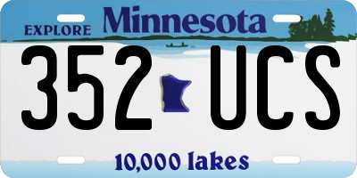 MN license plate 352UCS