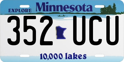 MN license plate 352UCU