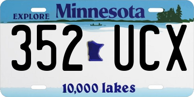 MN license plate 352UCX