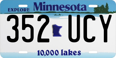 MN license plate 352UCY