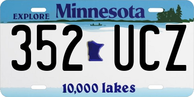 MN license plate 352UCZ