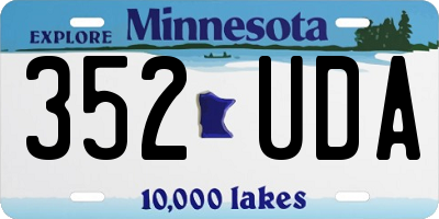 MN license plate 352UDA