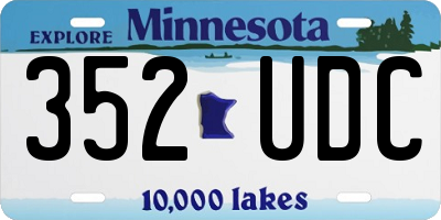 MN license plate 352UDC