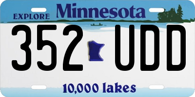 MN license plate 352UDD