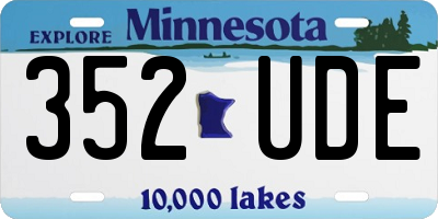 MN license plate 352UDE