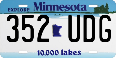 MN license plate 352UDG