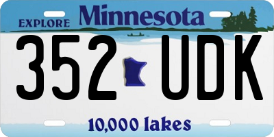 MN license plate 352UDK