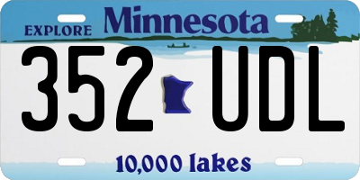 MN license plate 352UDL