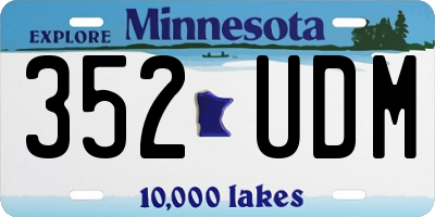 MN license plate 352UDM