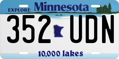 MN license plate 352UDN