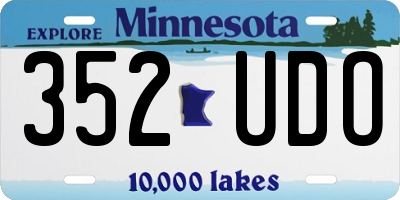 MN license plate 352UDO